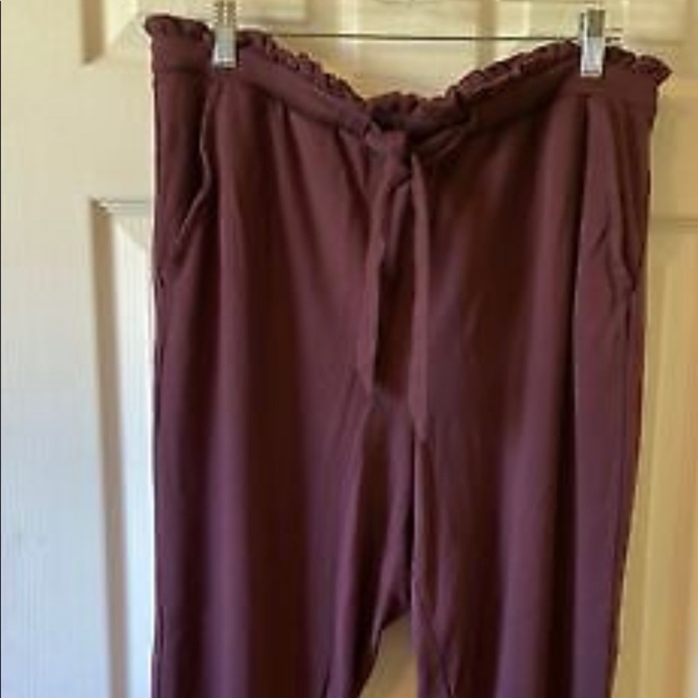 TORRID Purple PONTE DRAWSTRING Paperbag PANTS sz 2